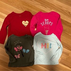 Bundle of Girls Size 4T Long Sleeve Shirts